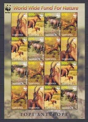 Tanzania - Fauna WWF - ANTILOPE TOPI - MNH foto