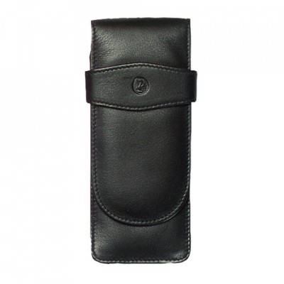 Etui de piele TG31 negru, pentru 3 instrumente de scris foto