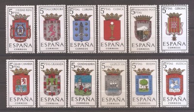 Spania 1963 - Stemele provinciilor spaniole, set complet, MNH foto