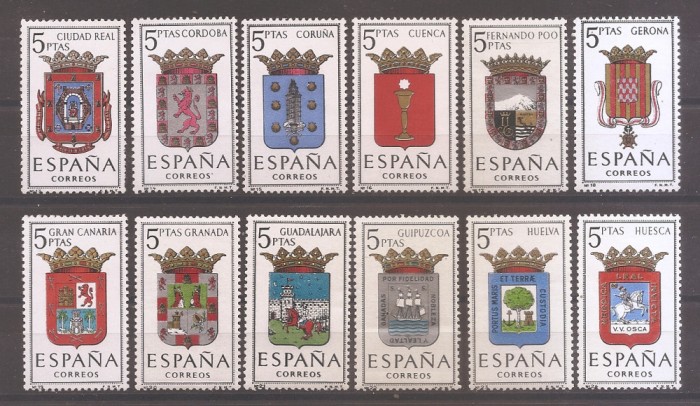 Spania 1963 - Stemele provinciilor spaniole, set complet, MNH