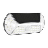 Corp iluminat exterior cu panou solar eMazing, senzor miscare, forma dreptunghiulara, 40 LED, IP44, 3.7V, 1200mAh, 8h, 19.2x8.9 cm, lumina rece