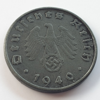 Germania Nazista 10 reichspfennig 1940 D (M&amp;uuml;nchen) foto