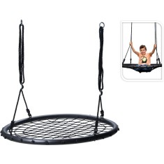 Leagan tip cuib pentru copii, rotund, O100 cm, negru