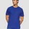 Tricou barbati din bumbac cu decolteu la baza gatului, logo, Albastru inchis