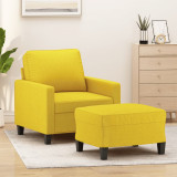 VidaXL Fotoliu canapea cu taburet, galben deschis, 60 cm, textil