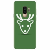Husa silicon pentru Samsung S9 Plus, Minimal Reindeer Illustration Green