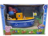 Set Baie Peppa Pig Vaporul Bunicului, Figurina Peppa si Bunic, Jucarie baie, 22 cm, Plastic, 3+ ani