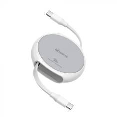 CABLU alimentare si date Baseus Free2Draw Mini, Fast Charging Data Cable pt. smartphone, retractabil, USB Type-C la USB Type-C 100W, 1m, alb &quot;P1036840