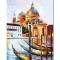 Tablou Gondole in Venetia pictat manual, 70x50cm ulei pe panza, Superb