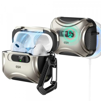 Husa ESR Cyber FlickLock pentru Apple AirPods Pro 3, Gri foto