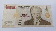 Turcia- 5 Lire 2005 foto