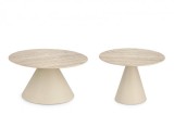 Set 2 masute otel ceramica crem Hardy 50x37 cm, 60x30 cm