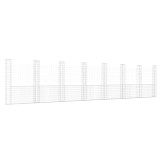Cumpara ieftin Cos gabion in forma de U cu 8 stalpi, 860x20x200 cm, fier