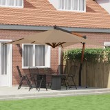 VidaXL Umbrelă consolă de grădină cu st&acirc;lp din lemn, taupe, 400x300 cm 318431