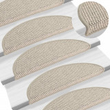 VidaXL Covorașe scară autoadezive aspect sisal 15 buc. taupe 56x17x3cm