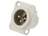 Soclu XLR Tată 3 Pin Argint 19x24mm, Neutrik