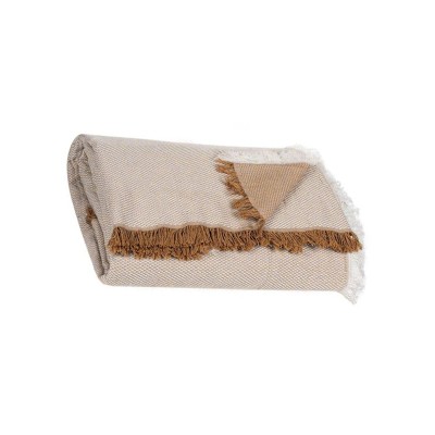 Patura decorativa, 230x180 cm, Bej/Maro, Poliester/Bumbac, ATU-086035 foto