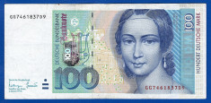 (8) BANCNOTA GERMANIA - 100 MARK 1996 (2 IANUARIE 1996), PORTRET CLARA SCHUMANN foto