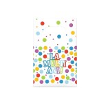 Set 10 pungi de cadou, flippy, colectia la multi ani, 16.5 x 25 cm, din plastic, multicolor