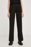 Cumpara ieftin Answear Lab pantaloni X limited collection NO SHAME femei, culoarea negru, lat, high waist