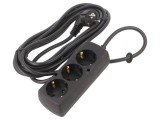 Prelungitor Schuko 3 Prize Negru 3x1,5mm2
