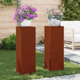 vidaXL Suport pentru plante 2 pcs Ruginit 24 x 24 x 75 cm 865826