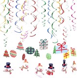Set de 24 spirale suspendate de Craciun LXYNALI, PVC, multicolor, 14 cm