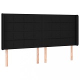 Cumpara ieftin Tablie de pat cu aripioare, negru, 203x16x118/128 cm, textil