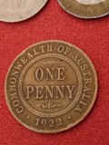 One (1) penny 1922 Australia + Lot 30 monede din 30 tari (total: 31 de tari) [poze]