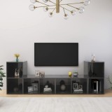 VidaXL Comode TV, 4 buc., gri extralucios, 72x35x36,5 cm, PAL