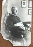 CPISTR8 Foto Veche Episcop Prelat Catolic Monsenior Inel Cruce Interbelica / Vintage Catholic Bishop Monsignor Portrait Photo Cross Ring