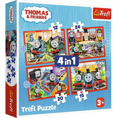 Puzzle Trefl 4 in 1, Thomas 12, 24, 20, 15 piese foto