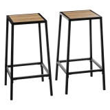 Set 2 scaune bar 5Five Aliaj din otel, 32x32x71 cm, negru Household NewTrend