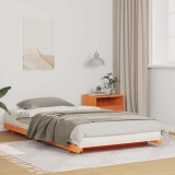 VidaXL Cadru de pat de podea Maro ceruit 80 x 210 cm Lemn masiv de pin