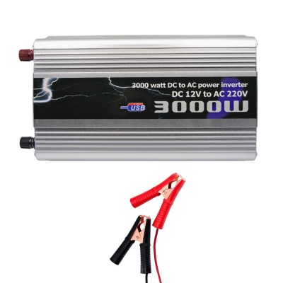 Invertor auto, 3000W, DC12V, AC220V, USB, cu clesti foto