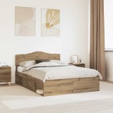 Cumpara ieftin Cadru de pat Stejar Artizanal 150 x 200 cm Lemn de pin masiv