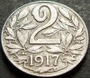 Moneda istorica 2 HELLER - AUSTRIA / Austro-Ungaria, anul 1917 *cod 1268 B, Europa, Zinc