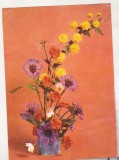 Bnk cp Romania - felicitare flori - circulata - marca fixa - cod 0039/82