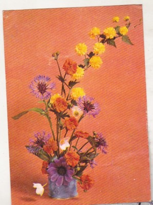 bnk cp Romania - felicitare flori - circulata - marca fixa - cod 0039/82 foto