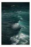 Tablou Canvas, "Valurile oceanului &icirc;n amurg liniștit", Valuri, Spumă, Ocean, Albastru, Energie, Agitație, Natură, Frumusețe., 26 x 39 cm, CMCLASS
