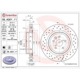 Set disc frana Lexus Is 2 ( E2) 08.05-04.13, Spate, 345X28mm, ventilat, BREMBO