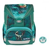 Ghiozdan neechipat Ultralight, Motiv Green Rex + CADOU, Herlitz