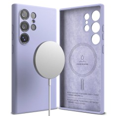 Husa pentru samsung galaxy s24 ultra, ringke silicone magnetic, lavender foto