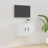 vidaXL Dulap TV montat pe perete, alb extralucios, 57x34,5x40 cm
