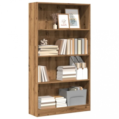 Gossi biblioteca, stejar artizanal, 80x24x143 cm, lemn prelucrat foto