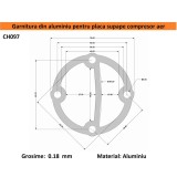 Garnitura aluminiu cilindru cap compresor 51-70mm 65x46mm CH097 Mod.20 65x46mm