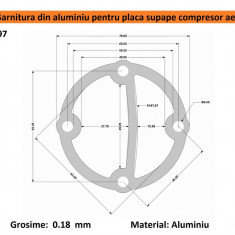 Garnitura aluminiu cilindru cap compresor 51-70mm 65x46mm CH097 Mod.20 65x46mm