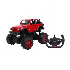 Masina cu telecomanda Jeep Wrangler JL Rastar, 32.3 x 14.8 x 13.9 cm, 10 km/h, tractiune 2 WD, anvelope cauciuc, Rosu foto