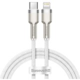 Cablu Date si Incarcare USB-C - Lightning Baseus Cafule Metal Series, 20W, 1m, Alb CATLJK-A02, Apple
