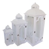 Cumpara ieftin Set de felinare 3 buc Numie Pako World Alb 30x30x88 cm